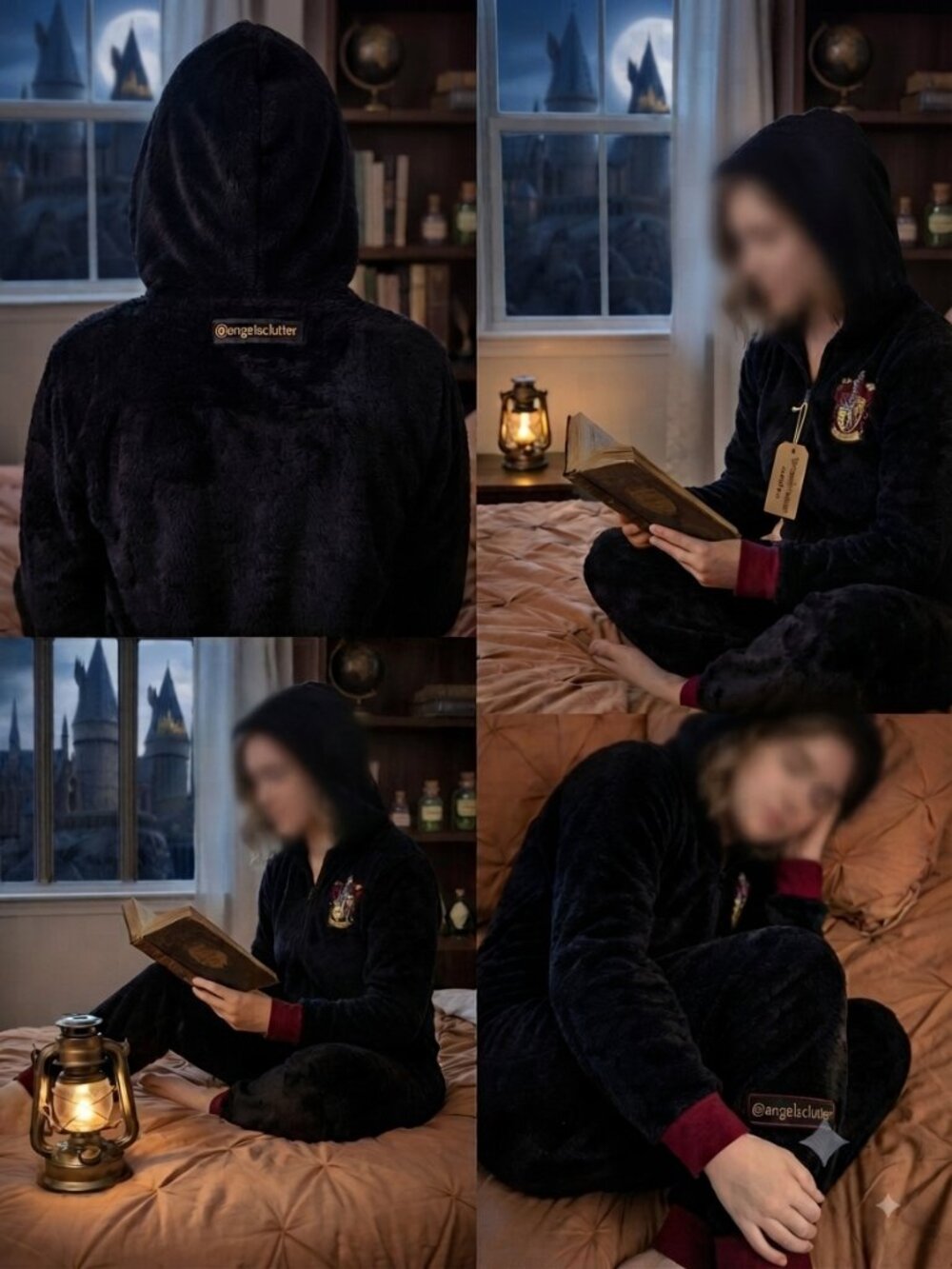 Harry Potter Gryffindor Fleece Hooded Onesie Pajamas S/M
